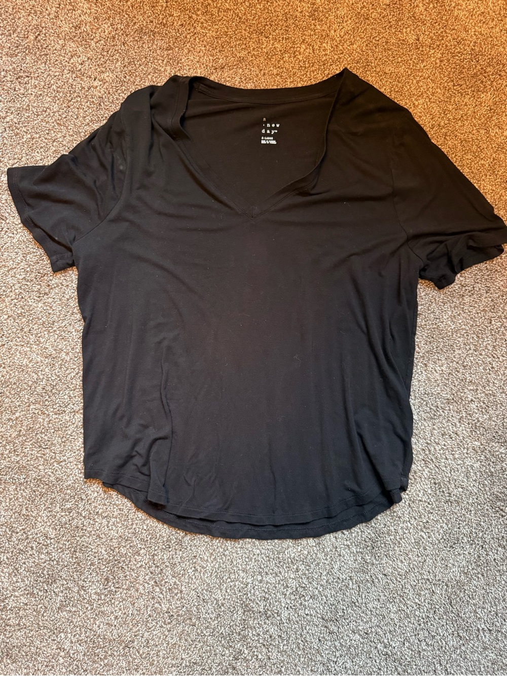 a new day Black V-Neck Short Sleeve Tee